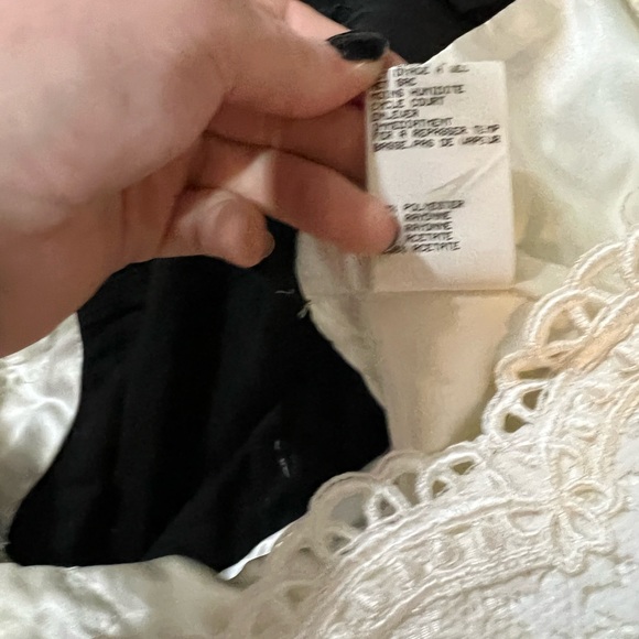 Vintage Jessica McClintock Evening Gown Black and White Lace - Picture 12 of 13